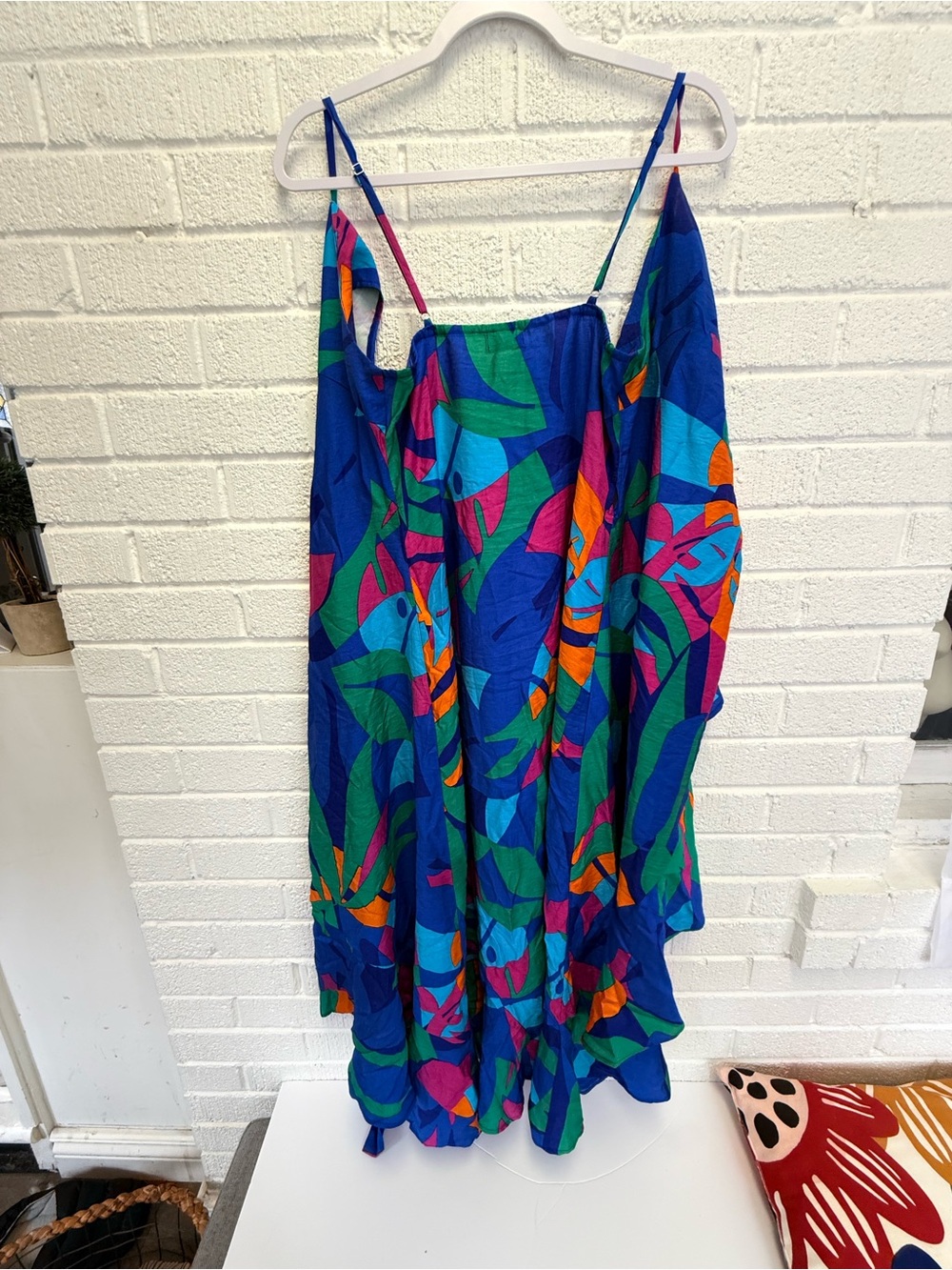 Cupshe Blue Green Orange Tropical Print Maxi Dress Cover Up - Picture 8 of 8